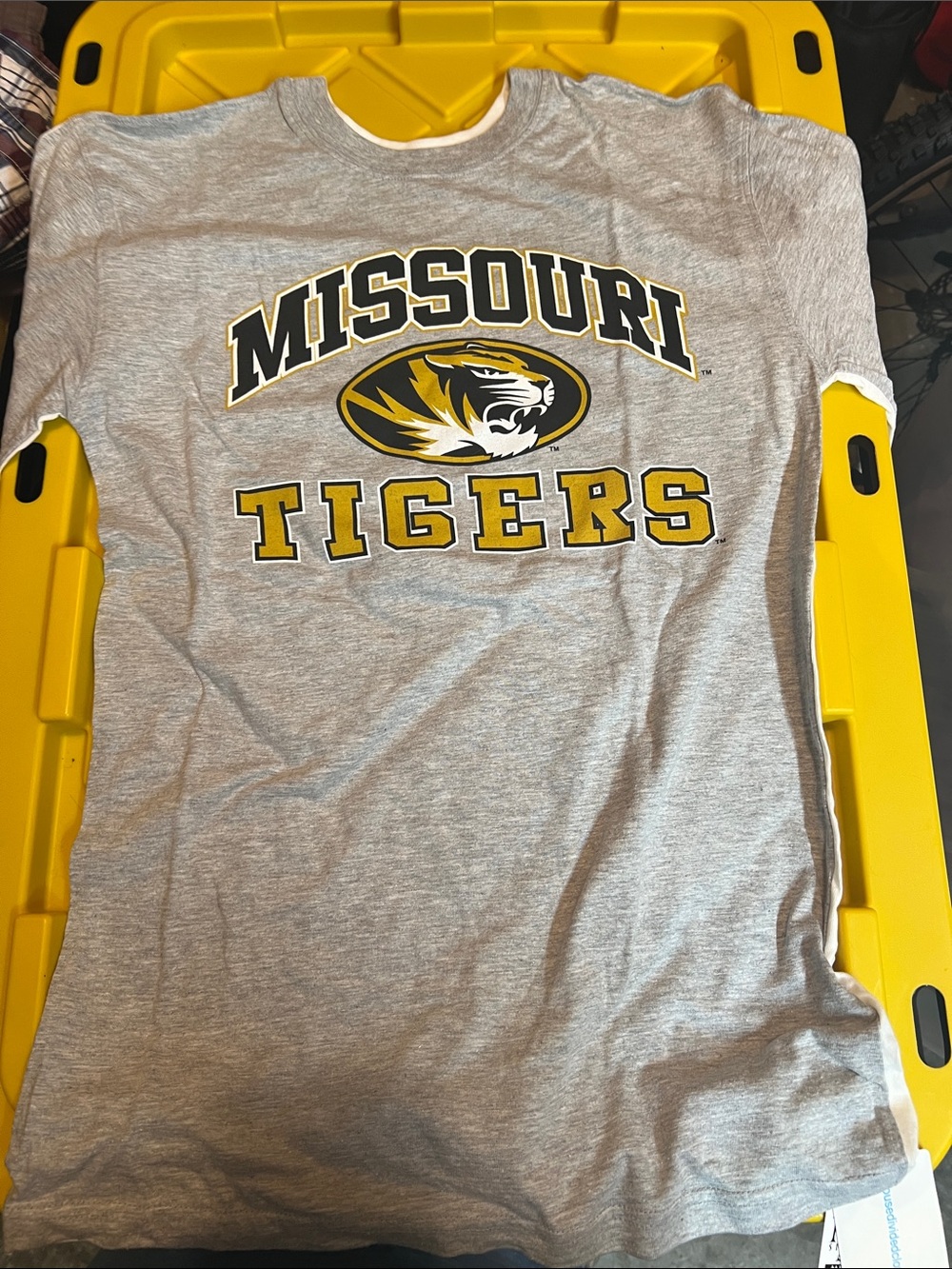 Missouri Tigers/Kansas Jayhawks House divided Gray Short Sleeve Graphic Tee